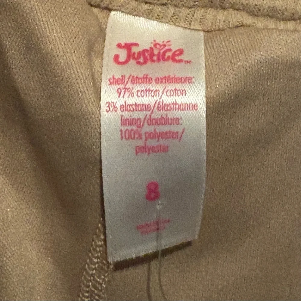 NWT~JUSTICE Girls Kids Preppy Beige Mini Pleated Skirt w/ Built-In Shorts Size 8
